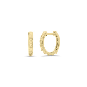 Gold Spike Huggie Earrings - 14K gold weighing 1.32 grams