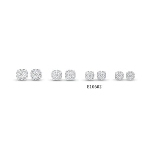 Diamond small cushion-shaped stud earrings - 18K gold weighing 2.15 grams - 18 round diamonds totaling 0.71 carats