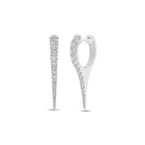 Diamond Spike Huggie Earrings - 14K gold weighing 2.55 grams  - 32 round diamonds weighing 0.50 carats