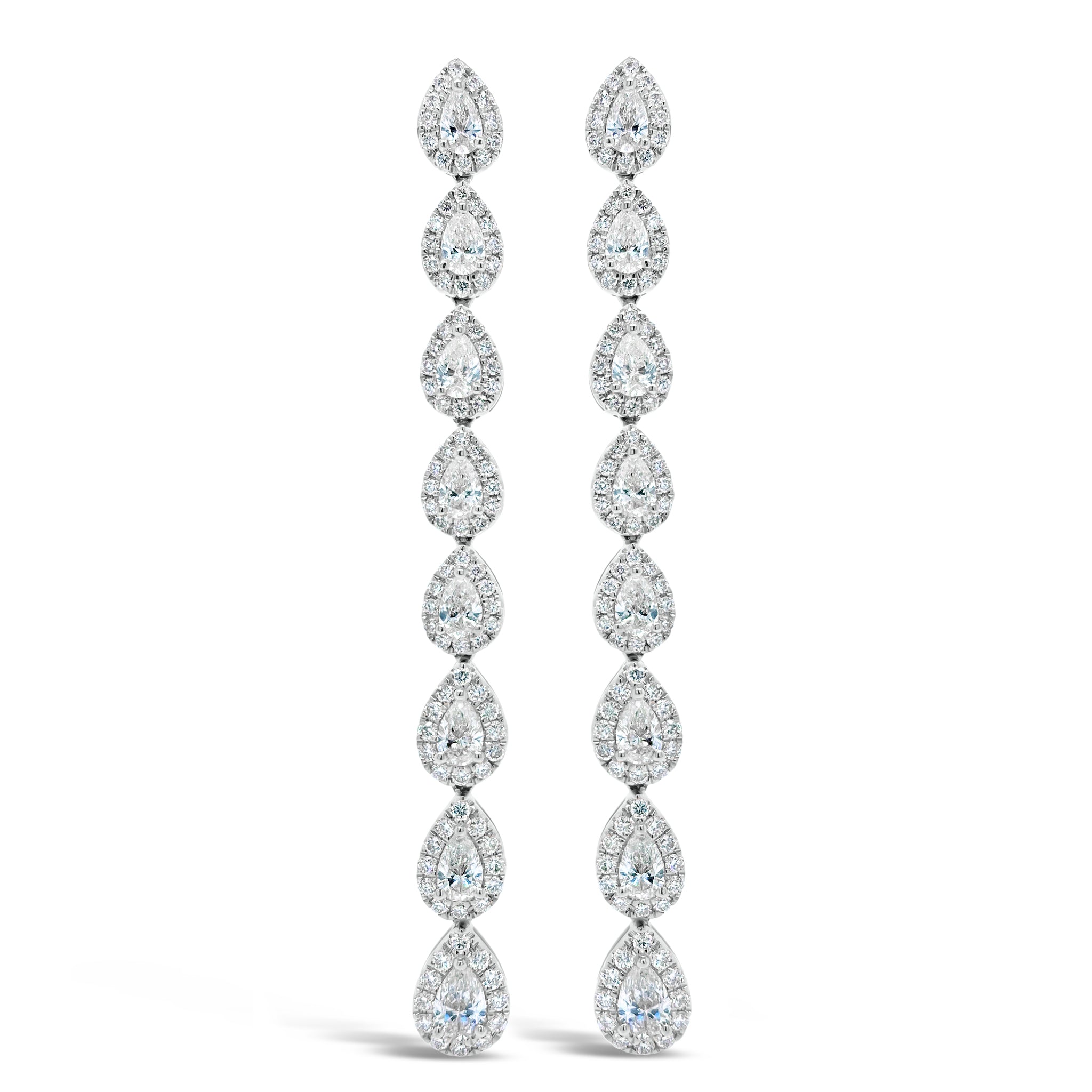 Long diamond drop earrings Clearance