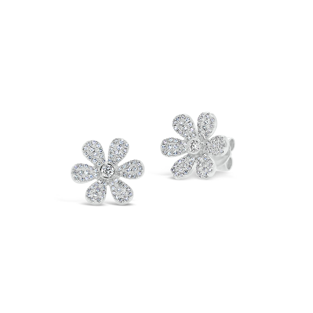 Diamond Medium Daisy Stud Earrings - Nuha Jewelers