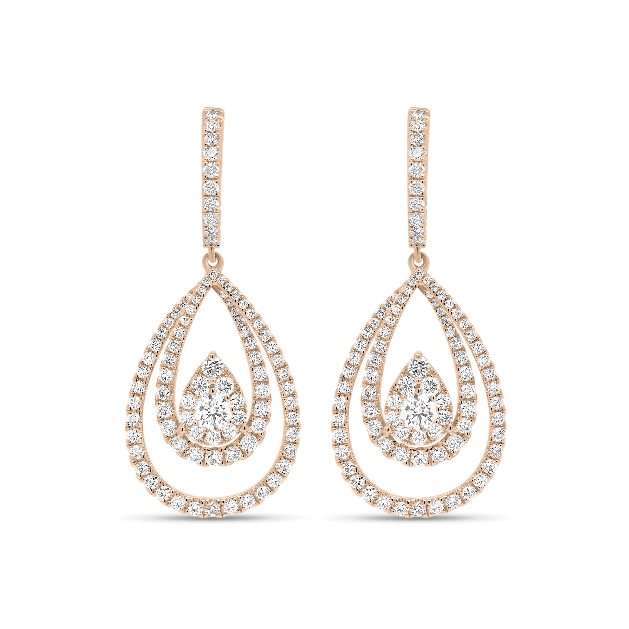 16884 - Simple Diamond Drop Earrings - 1.25