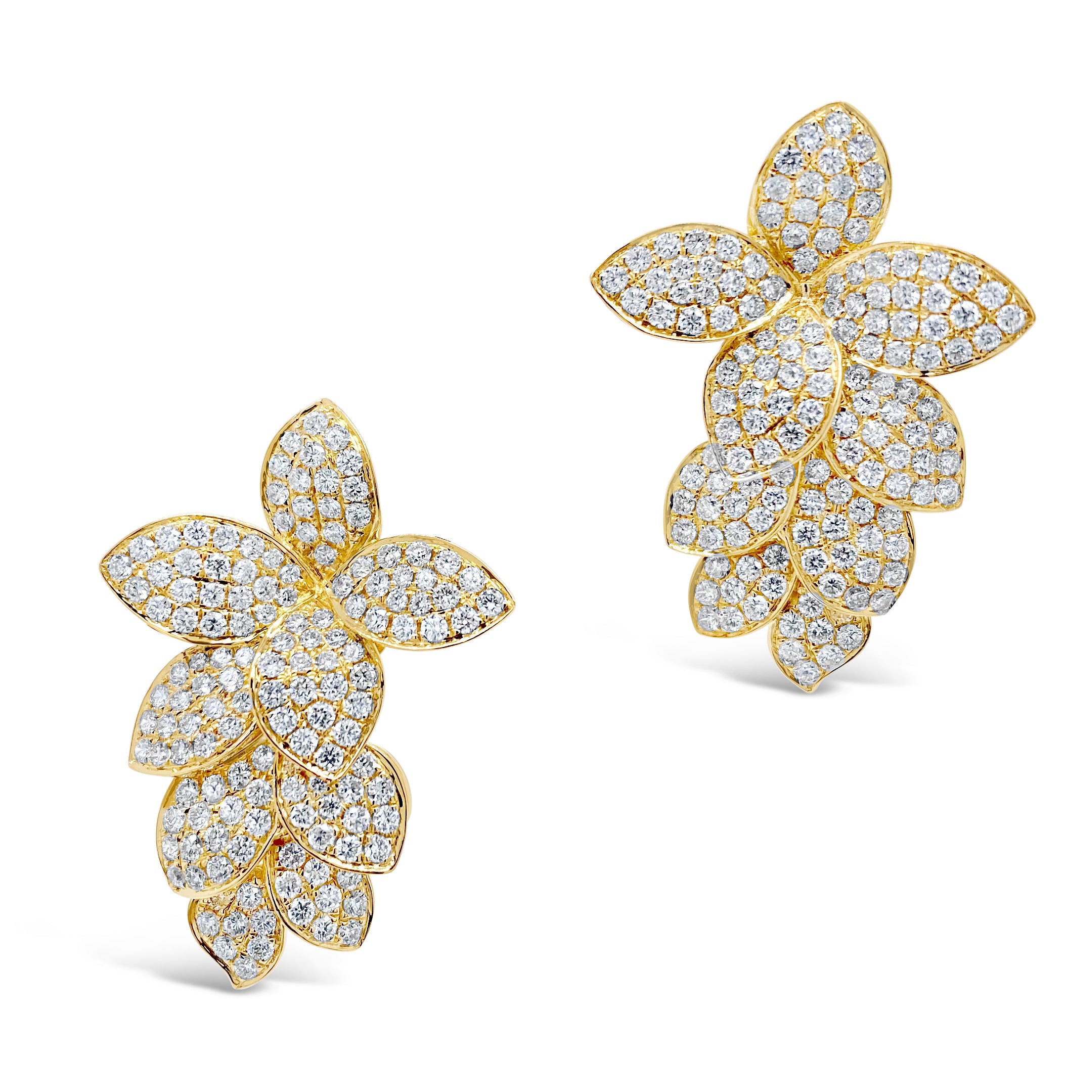 Diamond Ornate Flower Crawler Earrings - Nuha Jewelers