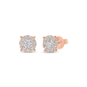 1.13 ct Halo Diamond Stud Earrings - 18K gold weighing 1.88 grams  - 2 round diamonds weighing 0.58 carats  - 18 round diamonds weighing 0.55 carats