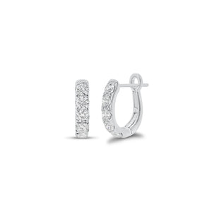 0.78 ct Diamond Huggie Earrings - 14K gold weighing 2.20 grams  - 10 round diamonds weighing 0.78 carats