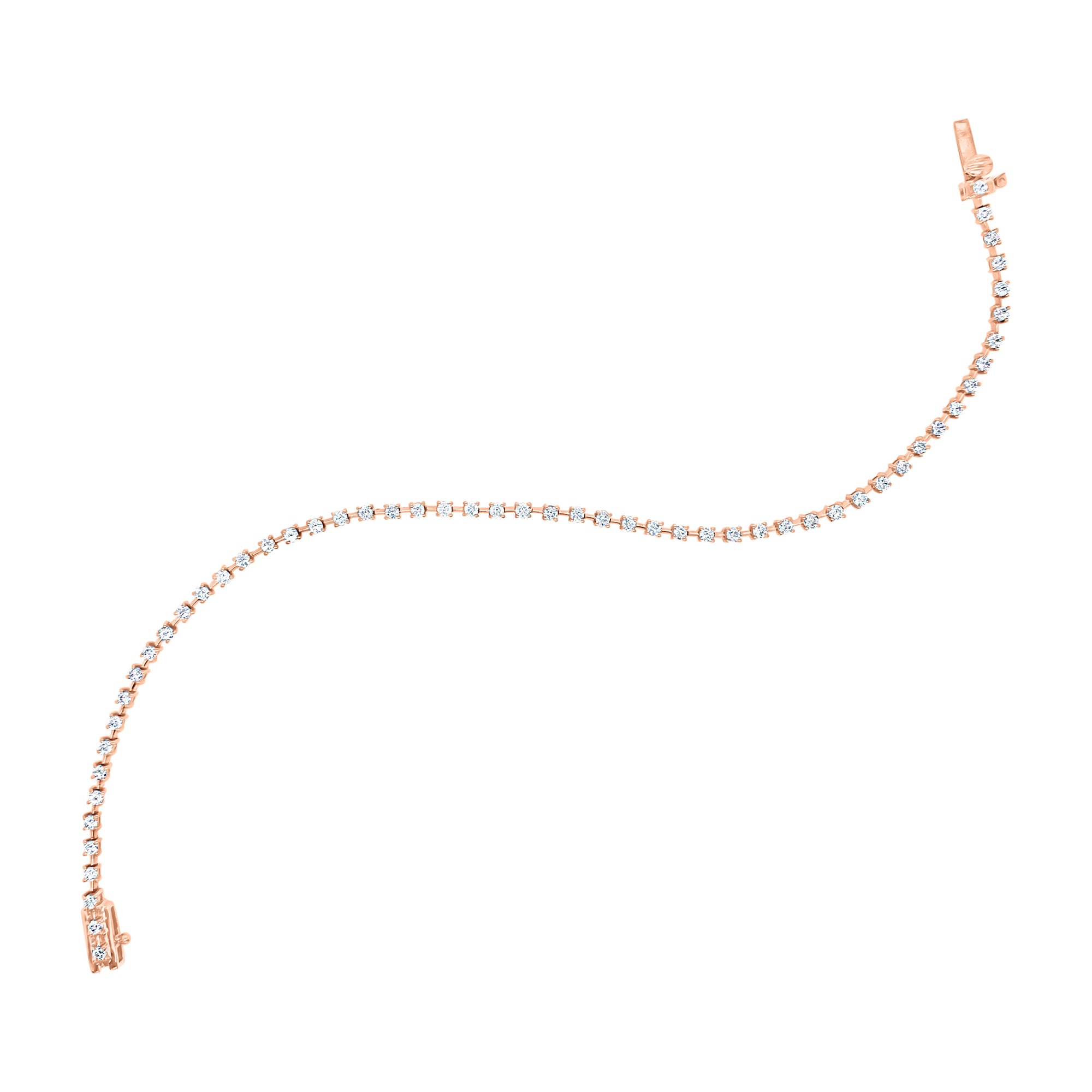 Prong-Set Diamond Fashion Bracelet -14k white gold weighing 4.66 grams -56 round diamonds totaling 1.17 carats