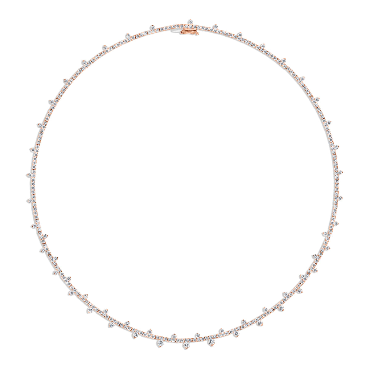 Diamond Slim Collar  - 18K gold weighing 16.88 grams  - 289 round diamonds totaling 5.43 carats