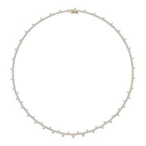 Diamond Slim Collar  - 18K gold weighing 16.88 grams  - 289 round diamonds totaling 5.43 carats