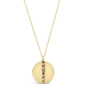 Diamond & Multicolor Gemstone Locket Necklace The perfect gift for any milestone. - 14k yellow gold locket necklace - 0.02 total carat weight (diamonds) - 0.14 total carat weight (multicolor gems)