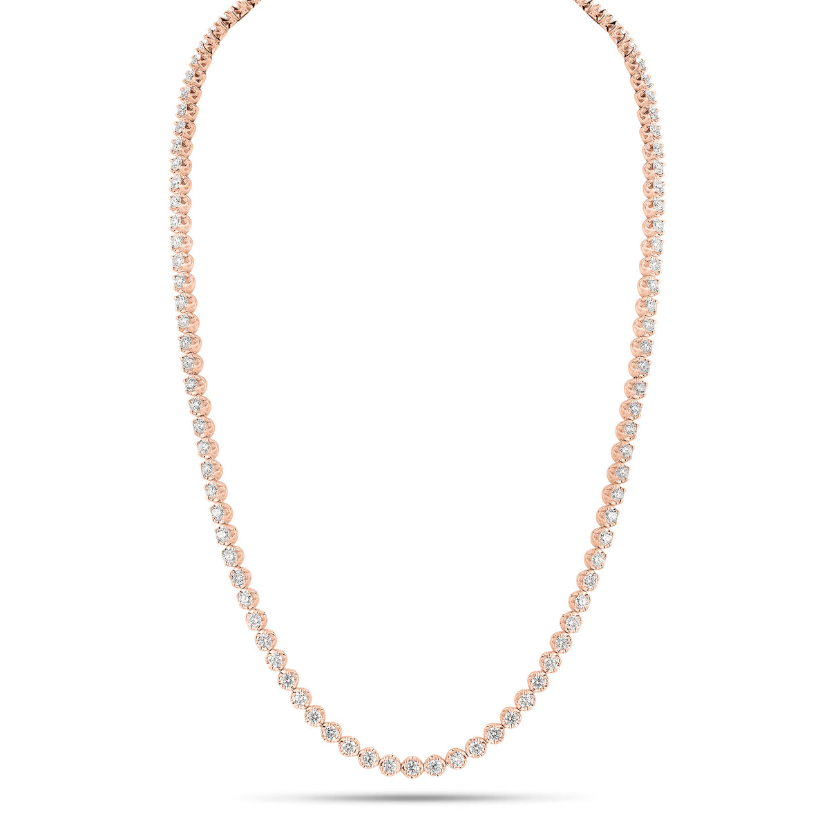 5.35 ct Diamond Tennis Necklace - 18K gold weighing 21.58 grams   - 107 round diamonds weighing carats 5.35