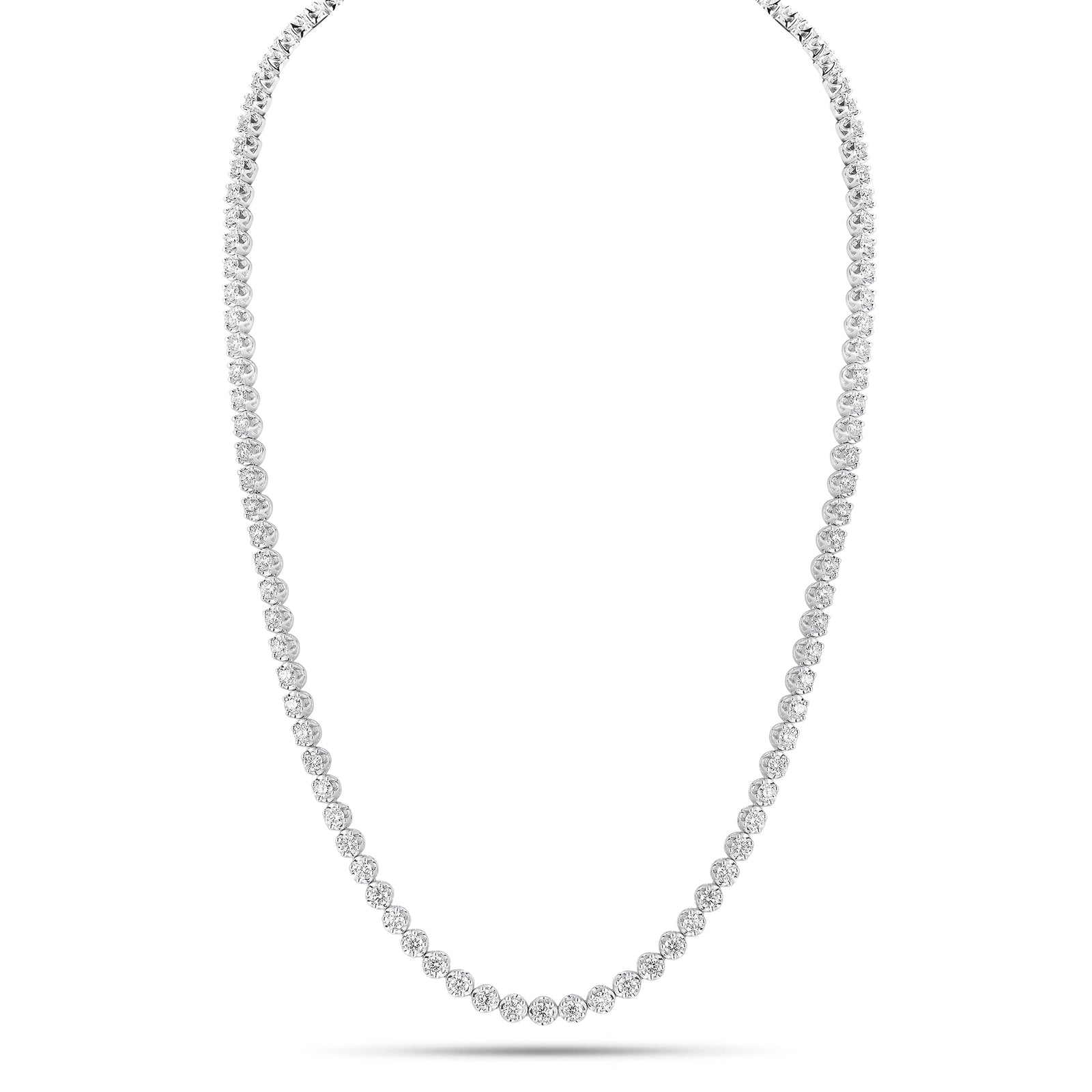 5.35 ct Diamond Tennis Necklace - 18K gold weighing 21.58 grams   - 107 round diamonds weighing carats 5.35