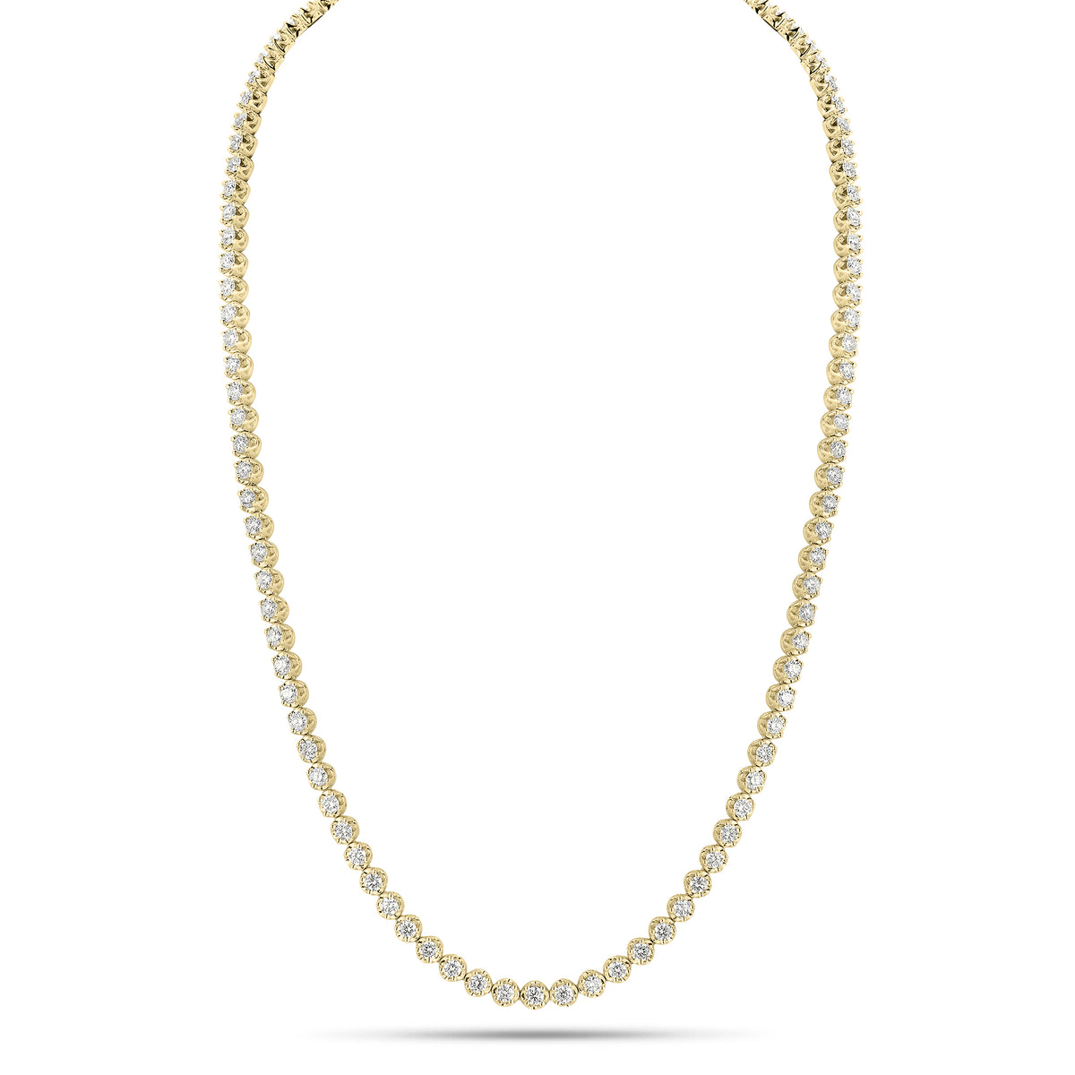 5.35 ct Diamond Tennis Necklace - 18K gold weighing 21.58 grams   - 107 round diamonds weighing carats 5.35