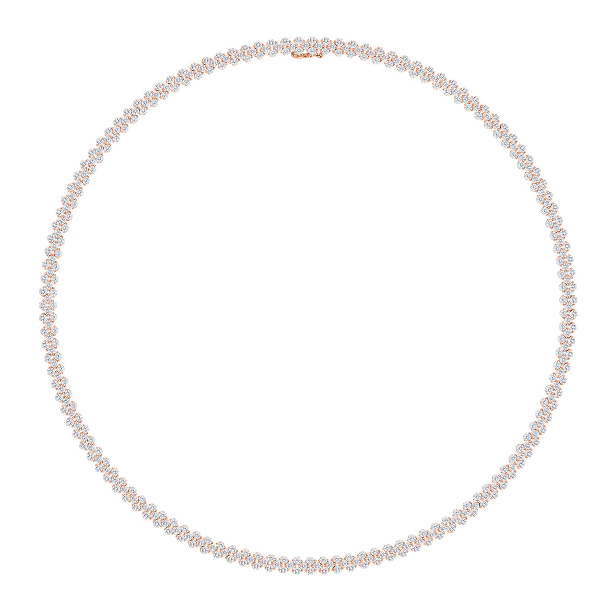 12.84 ct Diamond Tennis Necklace  - 14K gold weighing 28.52 grams  - 324 round diamonds totaling 12.84 carats