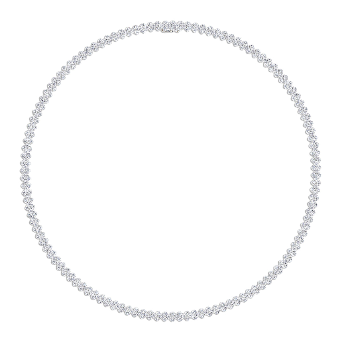 12.84 ct Diamond Tennis Necklace  - 14K gold weighing 28.52 grams  - 324 round diamonds totaling 12.84 carats