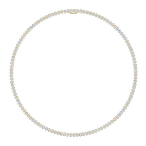 12.84 ct Diamond Tennis Necklace  - 14K gold weighing 28.52 grams  - 324 round diamonds totaling 12.84 carats