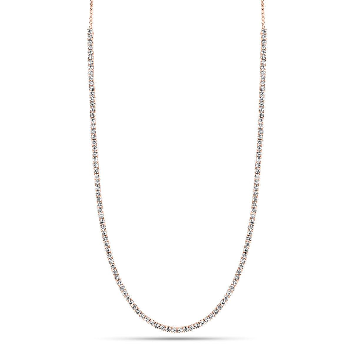 3.50 ct Diamond Tennis Necklace - 14K gold weighing 9.20 grams  - 121 round diamonds totaling 3.50 carats