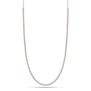 3.50 ct Diamond Tennis Necklace - 14K gold weighing 9.20 grams  - 121 round diamonds totaling 3.50 carats
