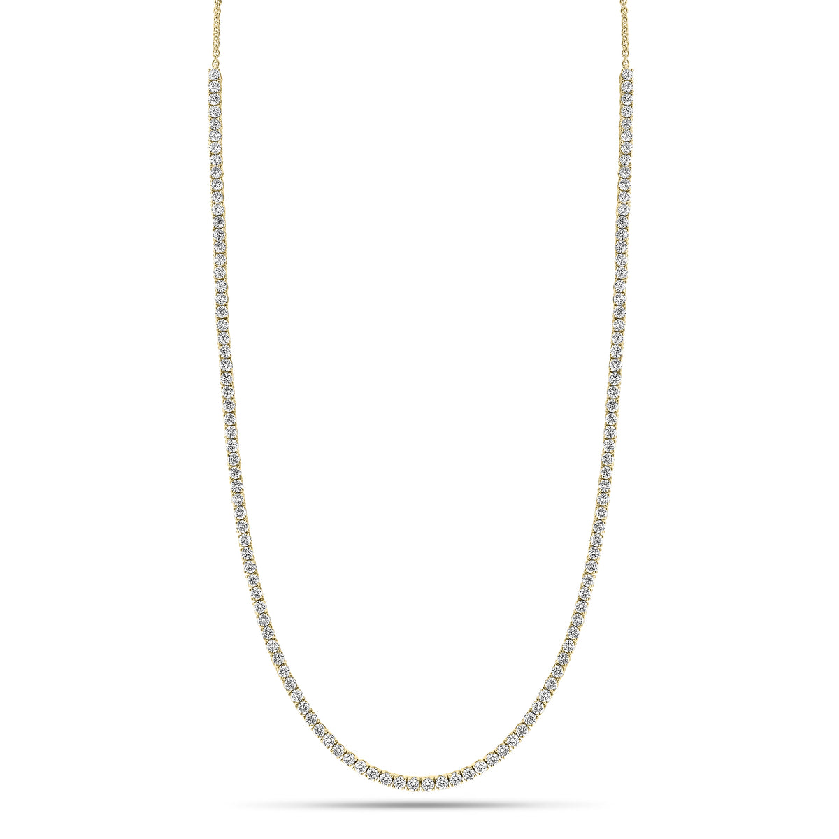 3.50 ct Diamond Tennis Necklace - 14K gold weighing 9.20 grams  - 121 round diamonds totaling 3.50 carats