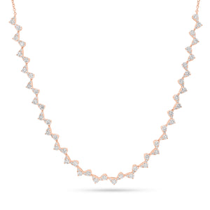 Diamond Zigzag Fashion Necklace  -14K gold weighing 8.52 grams  -48 round diamonds weighing 2.39 carats  -48 round diamonds weighing 0.25 carats