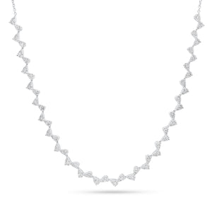 Diamond Zigzag Fashion Necklace  -14K gold weighing 8.52 grams  -48 round diamonds weighing 2.39 carats  -48 round diamonds weighing 0.25 carats