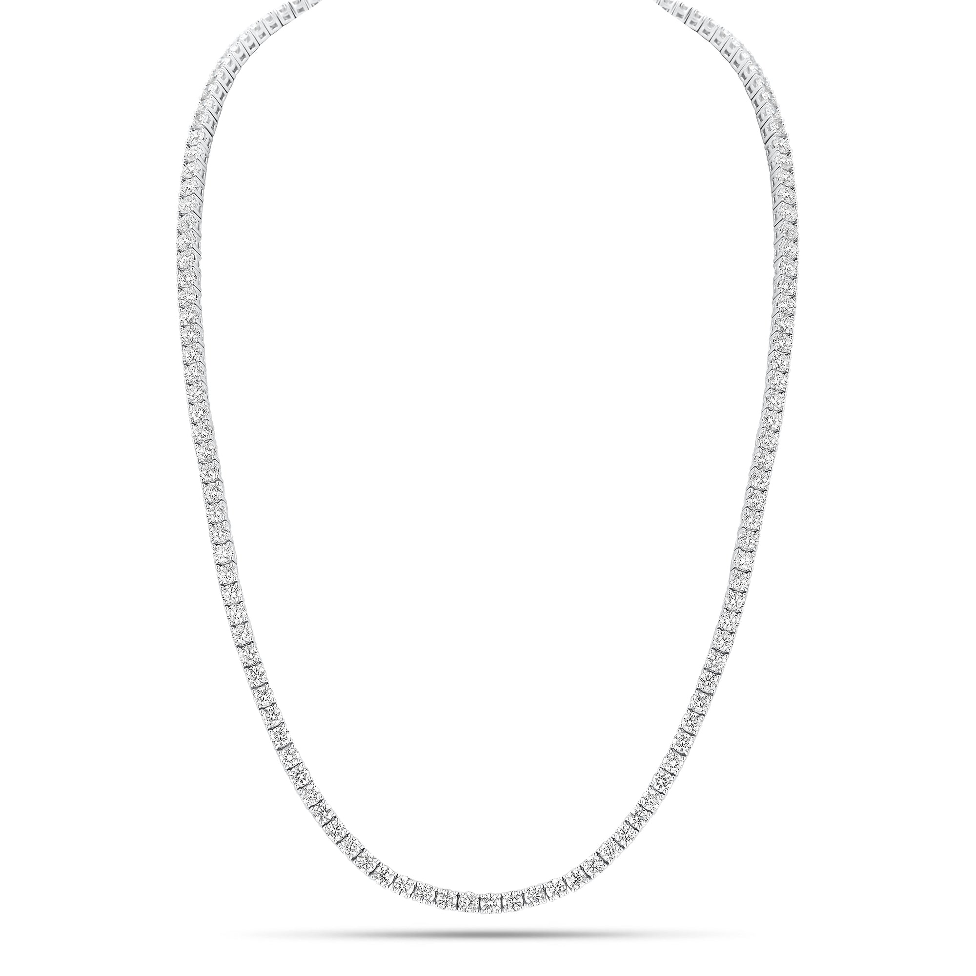 10.61 ct Diamond Tennis Necklace - 14K gold weighing 19.91 grams  - 166 round diamonds weighing 10.61 carats  - 16-18” length
