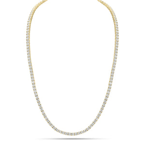 10.61 ct Diamond Tennis Necklace - 14K gold weighing 19.91 grams  - 166 round diamonds weighing 10.61 carats  - 16-18” length