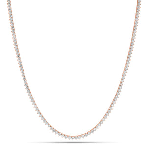 19.94 ct Diamond Long Tennis Necklace - 18K gold weighing 36.64 grams  - 239 round diamonds weighing 19.94 carats  - 28” length