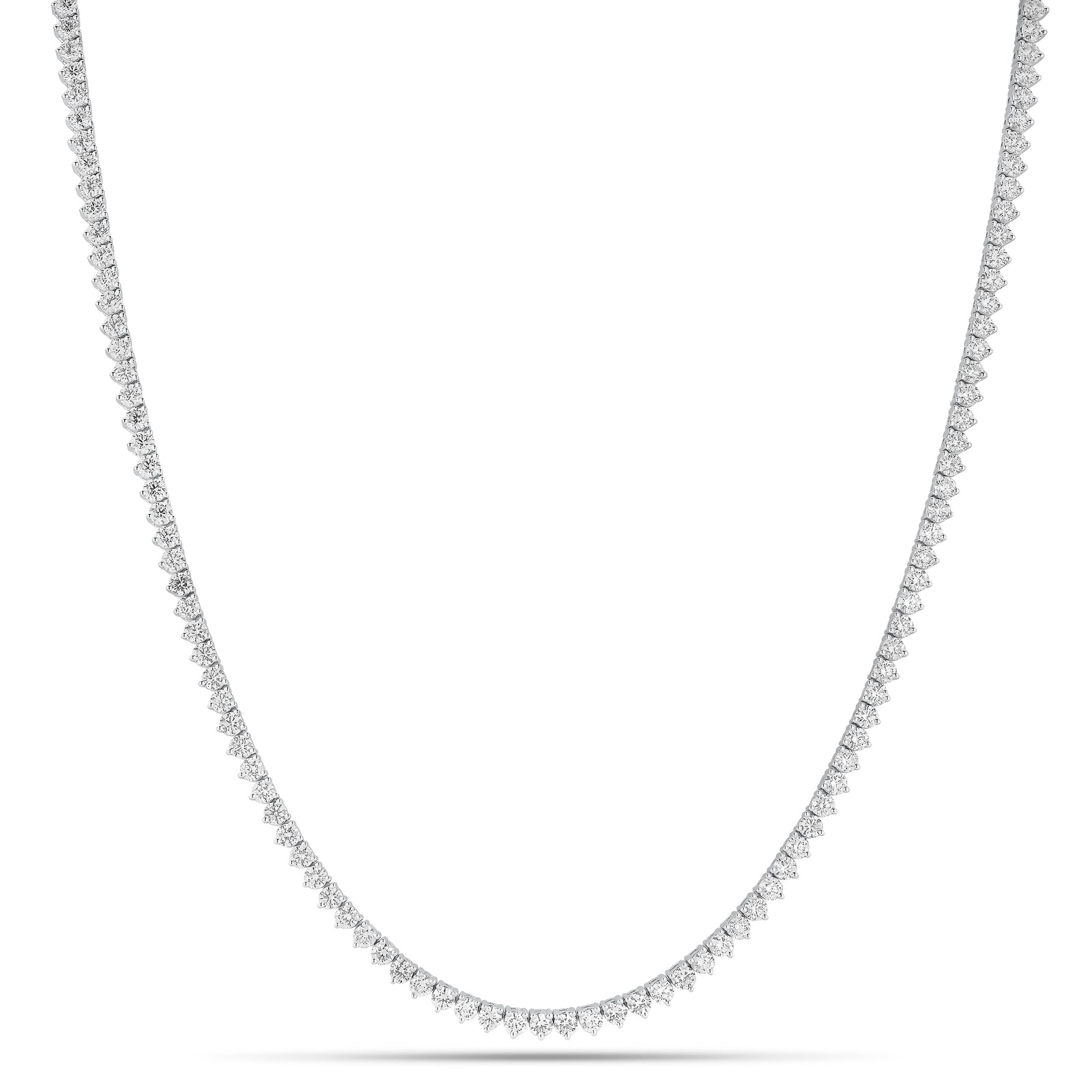 19.94 ct Diamond Long Tennis Necklace - 18K gold weighing 36.64 grams  - 239 round diamonds weighing 19.94 carats  - 28” length