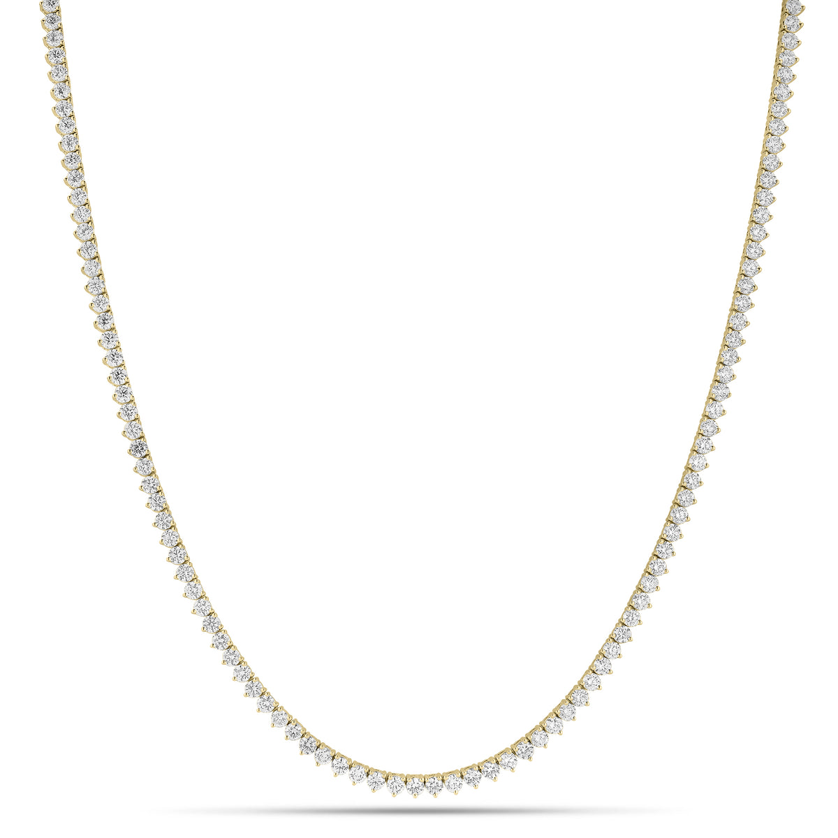 19.94 ct Diamond Long Tennis Necklace - 18K gold weighing 36.64 grams  - 239 round diamonds weighing 19.94 carats  - 28” length