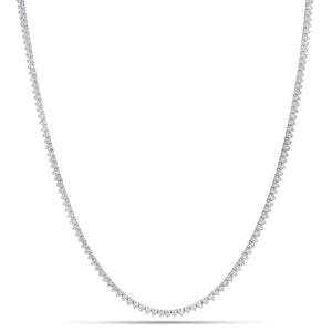 7.61 ct Diamond Tennis Necklace - 14K gold weighing 16.81 grams  - 169 round diamonds weighing 7.61 carats