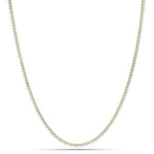 7.61 ct Diamond Tennis Necklace - 14K gold weighing 16.81 grams  - 169 round diamonds weighing 7.61 carats