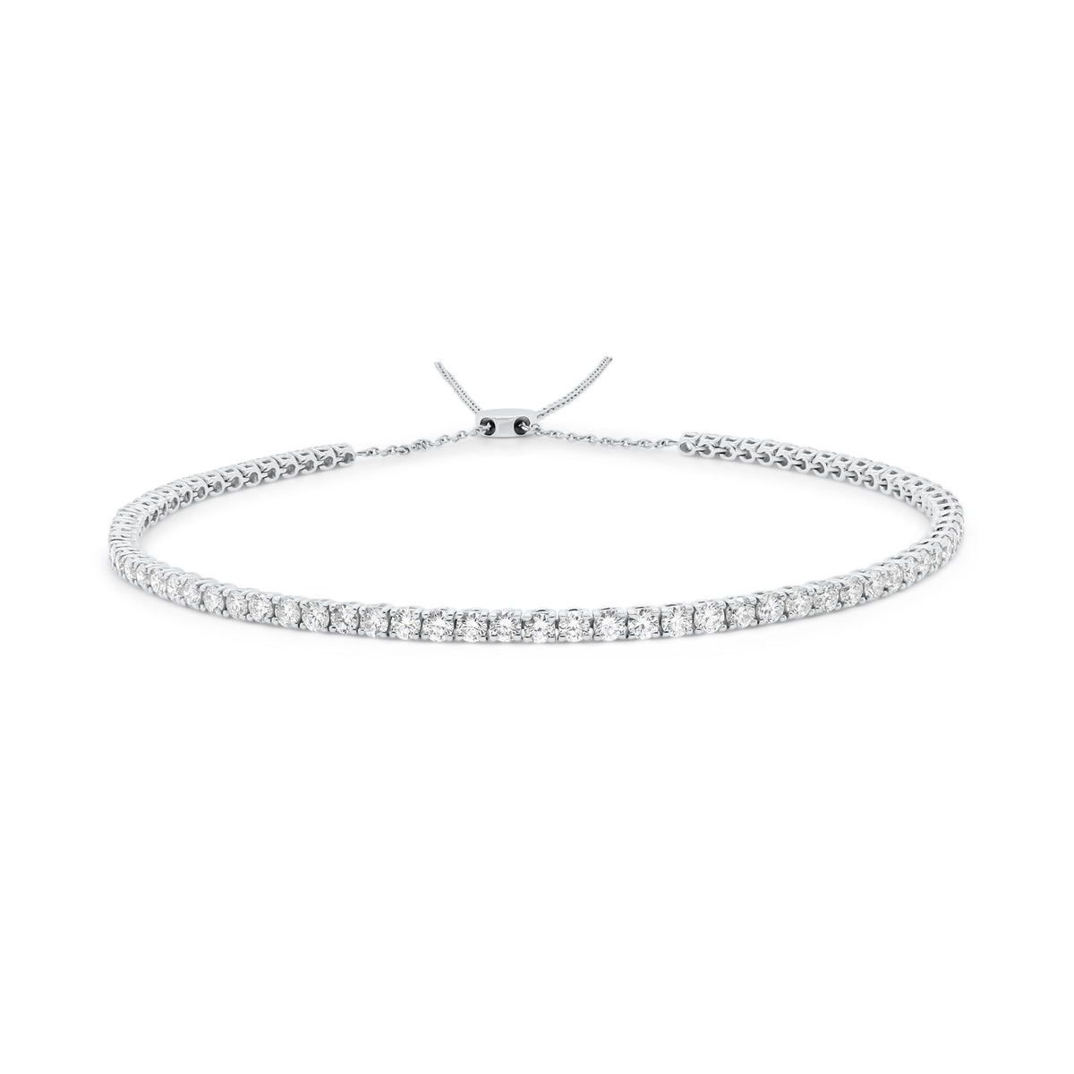 3.41 CT Diamond Adjustable Tennis Choker  - 14K gold weighing 8.54 grams  - 78 round diamonds totaling 3.41 carats