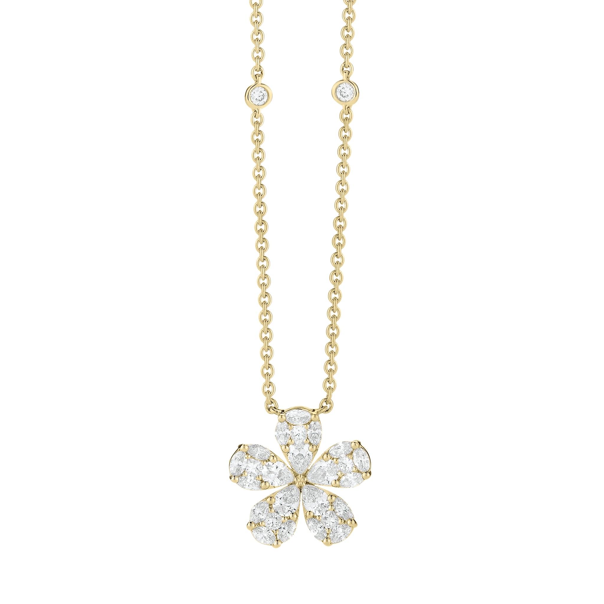 1.10 ct. t.w. Citrine and White Enamel Daisy Pendant Necklace in 18kt Gold  Over Sterling. 18
