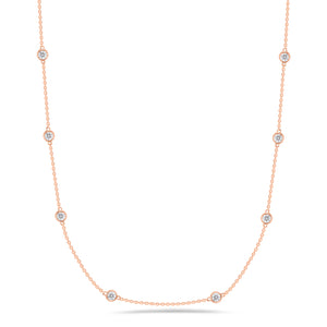 Diamonds by the Yard Necklace  - 14K gold weighing 8.30 grams  - 12 round diamonds totaling 2.95 carats