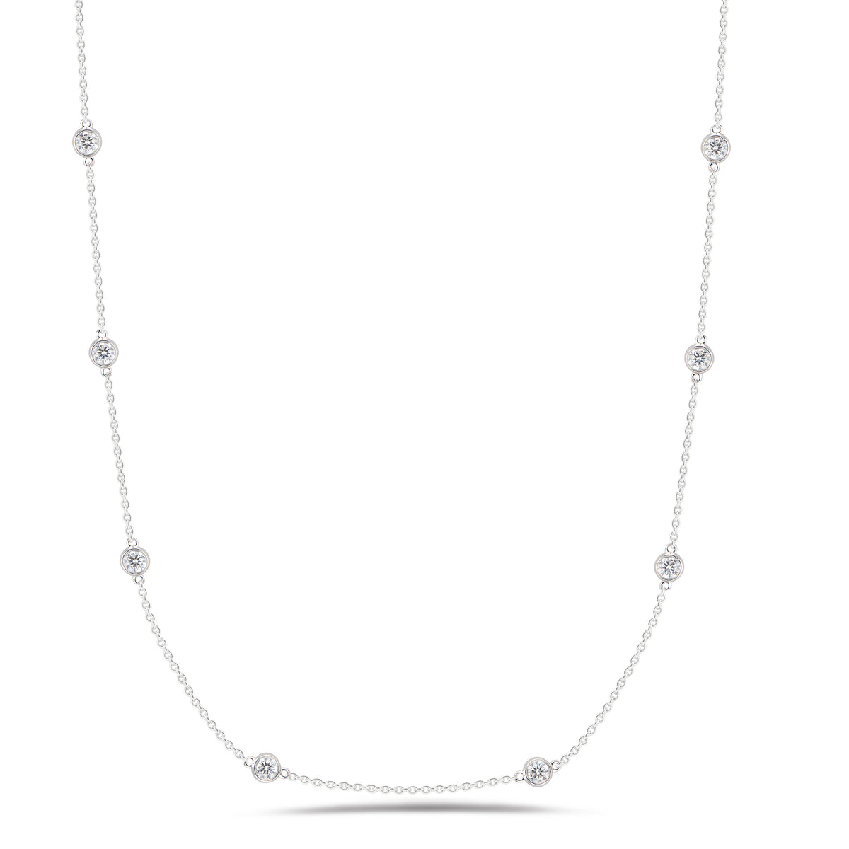 Diamonds by the Yard Necklace  - 14K gold weighing 8.30 grams  - 12 round diamonds totaling 2.95 carats