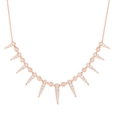 Diamond Graduated Spike Necklace - Nuha Jewelers