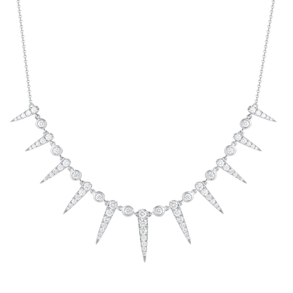 Diamond Graduated Spike Necklace - Nuha Jewelers