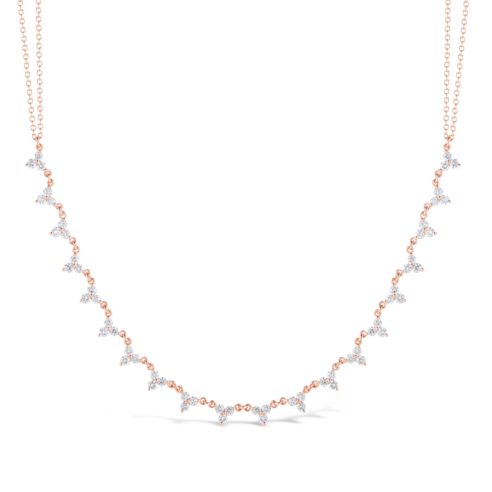 Diamond Statement Necklace  - 14k gold weighing 4.67 grams.  - 60 round prong set diamonds totaling 1.80 carats.