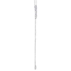 Diamond Halos Lariat Necklace