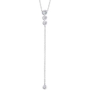 Diamond Halos Lariat Necklace