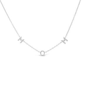 Diamond Mom Necklace  -14k gold weighing 1.68 grams  -40 round diamonds weighing .09 carats