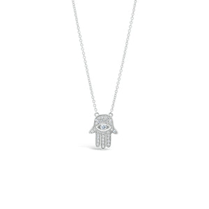 Pave diamond hamsa necklace Clearance