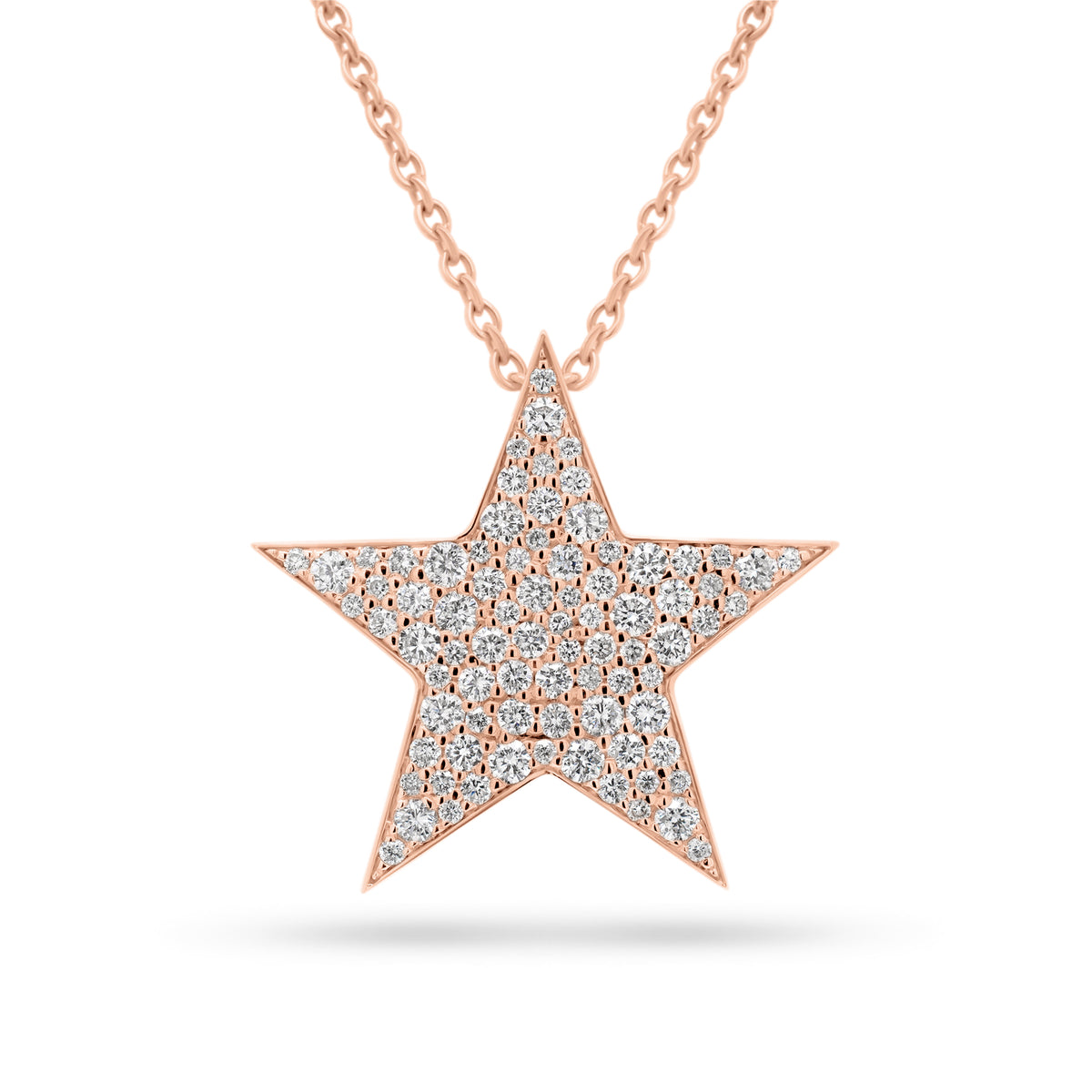 Diamond Classic Star Pendant  - 14K gold weighing 8.3 grams  - 0.97 cts round diamonds