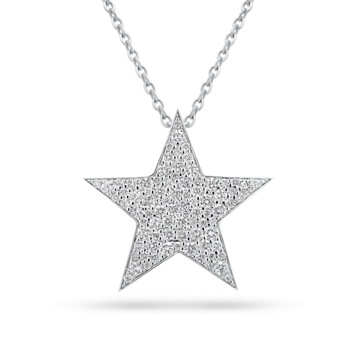 Diamond Classic Star Pendant  - 14K gold weighing 8.3 grams  - 0.97 cts round diamonds