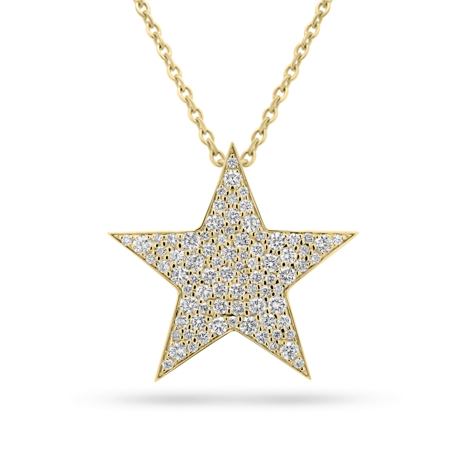 Diamond Classic Star Pendant  - 14K gold weighing 8.3 grams  - 0.97 cts round diamonds