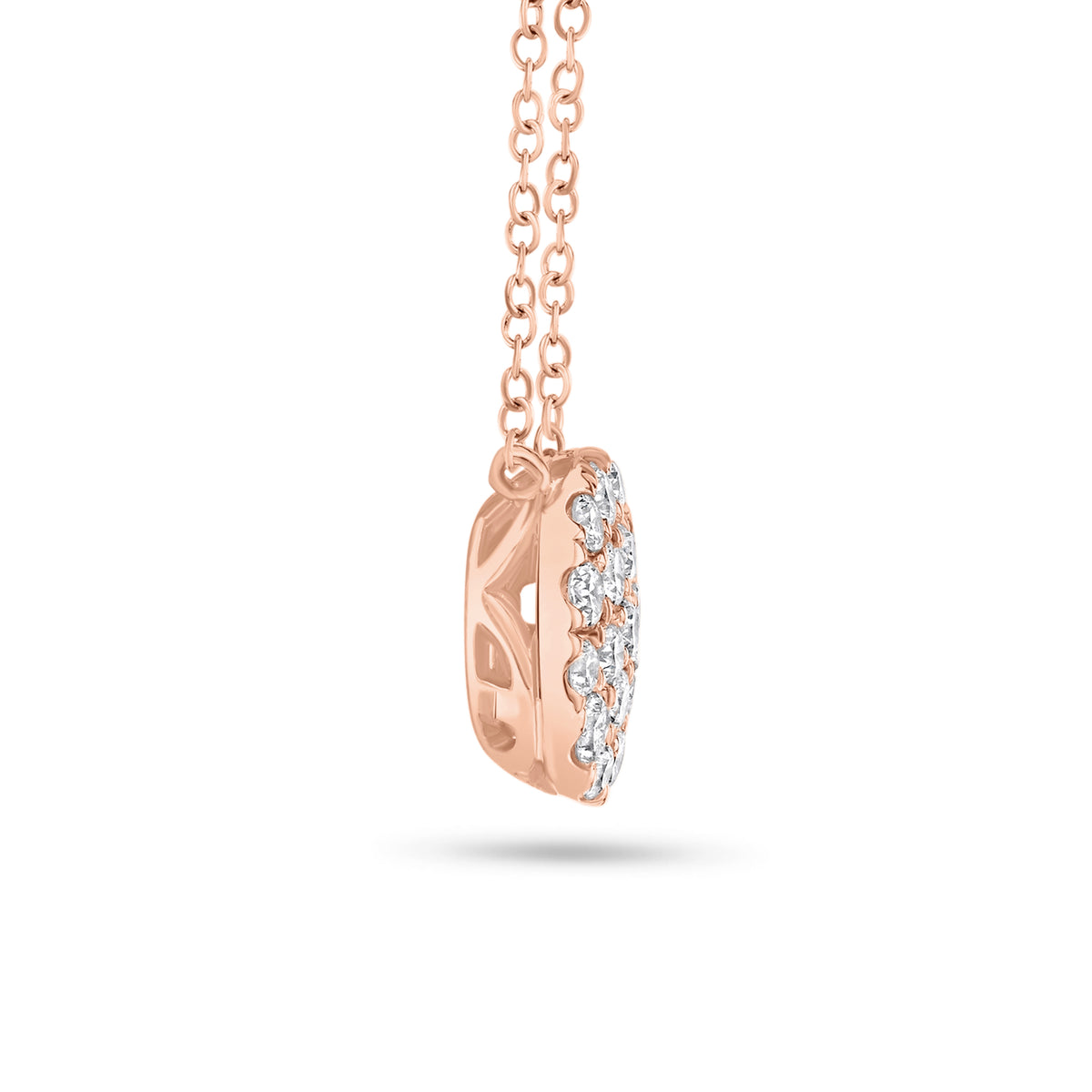 Diamond Disc Pendant  - 14K gold weighing 2.3 grams  - 0.43 cts 19 round diamonds