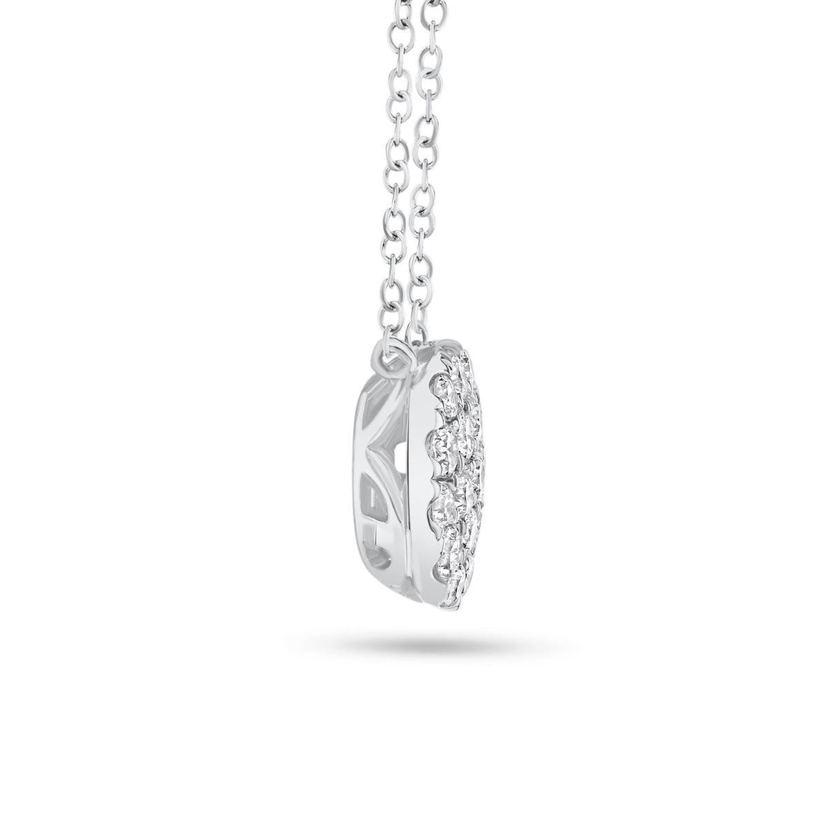 Diamond Disc Pendant  - 14K gold weighing 2.3 grams  - 0.43 cts 19 round diamonds