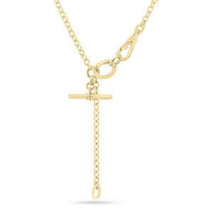 Gold Toggle Lariat Necklace  - 14K gold weighing 21.2 grams