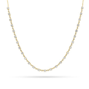 Round Diamond Chain Necklace  - 14K gold weighing 6.70 grams  - 53 round diamonds totaling 3.18 carats