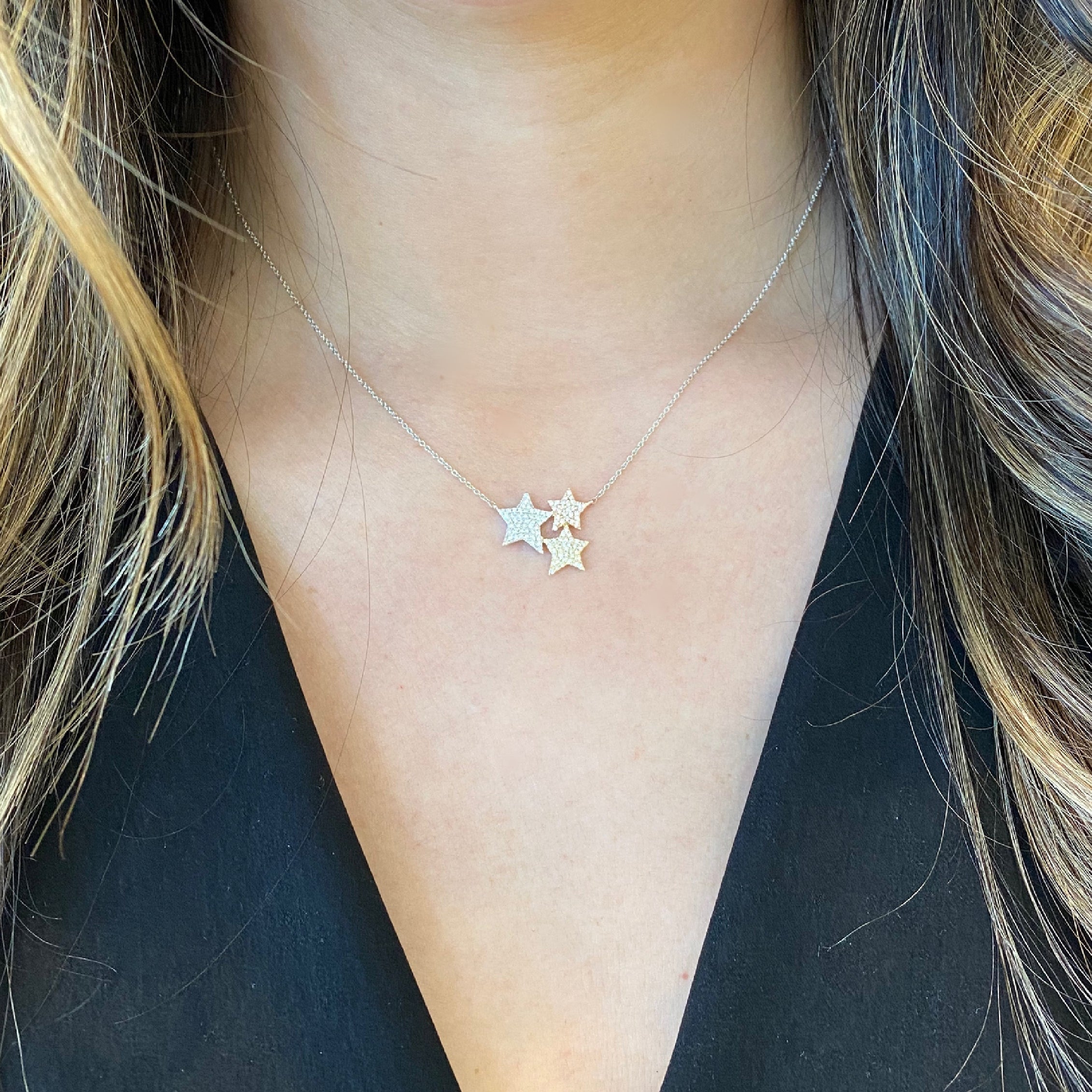Petite Diamond Star Necklace in 14K Gold – Ande Jewelry